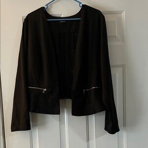 Torrid Women's Black Blazer with Zipper Accents